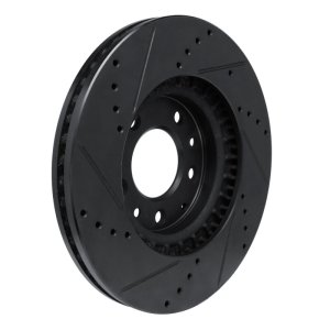 Mazda CX-7 Brake Rotor (1) - Front Right - R1 Concepts - Drilled & Slotted - Black - `07-`12